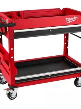 Milwaukee Red Mobile Tool Cart with Wheels
